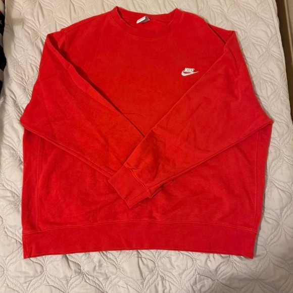 Nike Other - Nike Red Mens Unisex Embroidered Oversized 2XL XXL Comfy Sweatshirt Crewneck